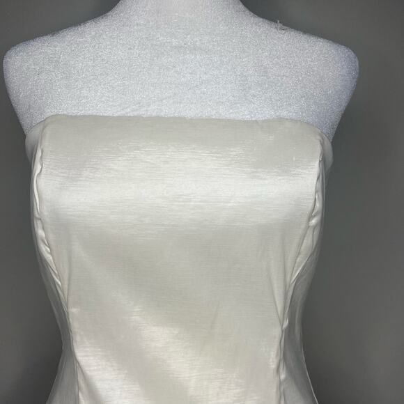 Lucy in the Sky Strapless Corset Bubble Dress Ivory Sz M Bridal Club Preppy Rush - Picture 3 of 12